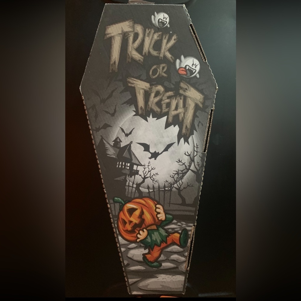 Halloween Cardboard Coffin Storage Box Bat Pumpkin Ghost Decoration